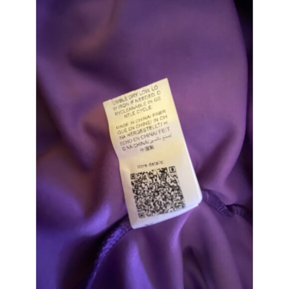 Purple V Neck Long Sleeve Bodycon Midi Dress Large Sexy Pinup Stretch‎ Goth Vamp - Picture 4 of 5